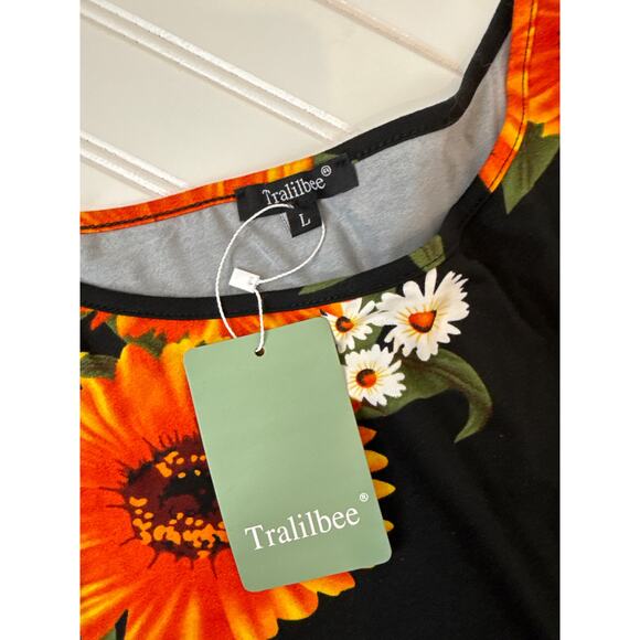 Tralibee Black & Orange Floral Dress & Cathy Sleeveless Midi Dress Bundle Size L - Picture 5 of 10
